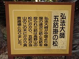 国上寺 弘法大師 五鈷掛の松 説明板